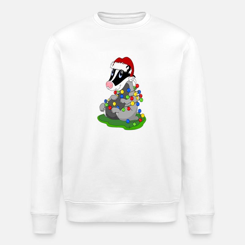 Weihnachtsdachs - Stanley/Stella Unisex Bio-Sweatshirt ROLLER - Weiß