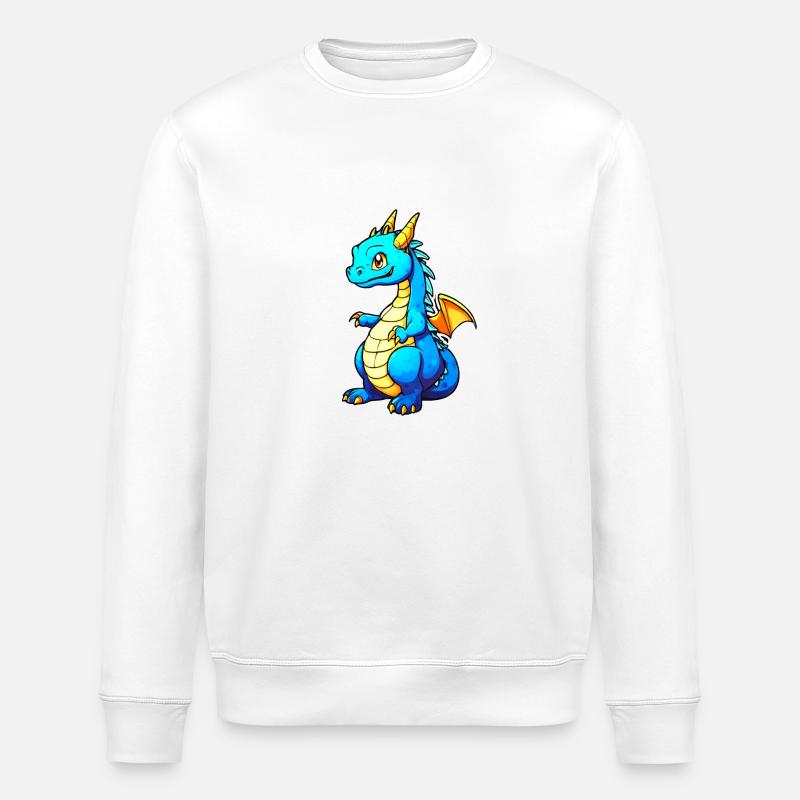 Niedlicher Drache - Stanley/Stella Unisex Bio-Sweatshirt ROLLER - Weiß