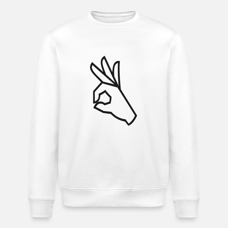 ok-Zeichen - Stanley/Stella Unisex Bio-Sweatshirt ROLLER - Weiß