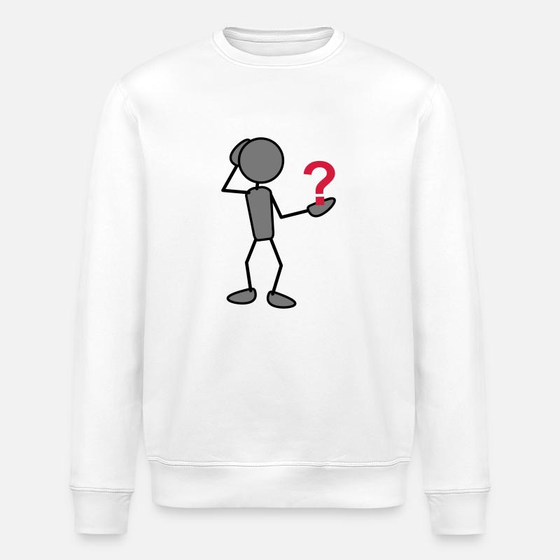greyman_with_issues_at_hand_3c - Stanley/Stella ROLLER Unisex Organic Sweatshirt - white