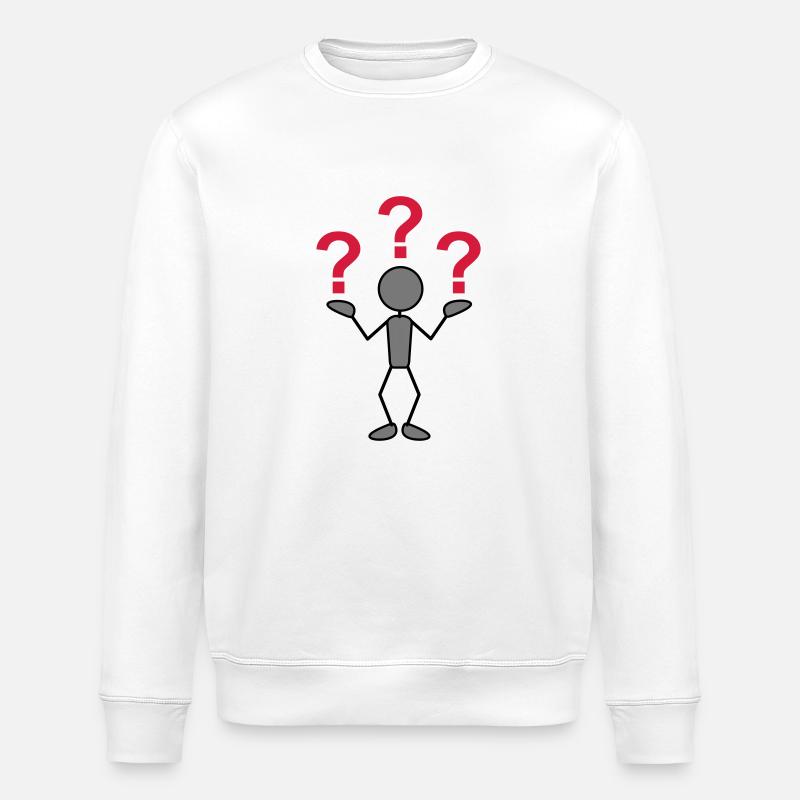 greyman_with_problems_3c - Stanley/Stella Unisex Bio-Sweatshirt ROLLER - Weiß