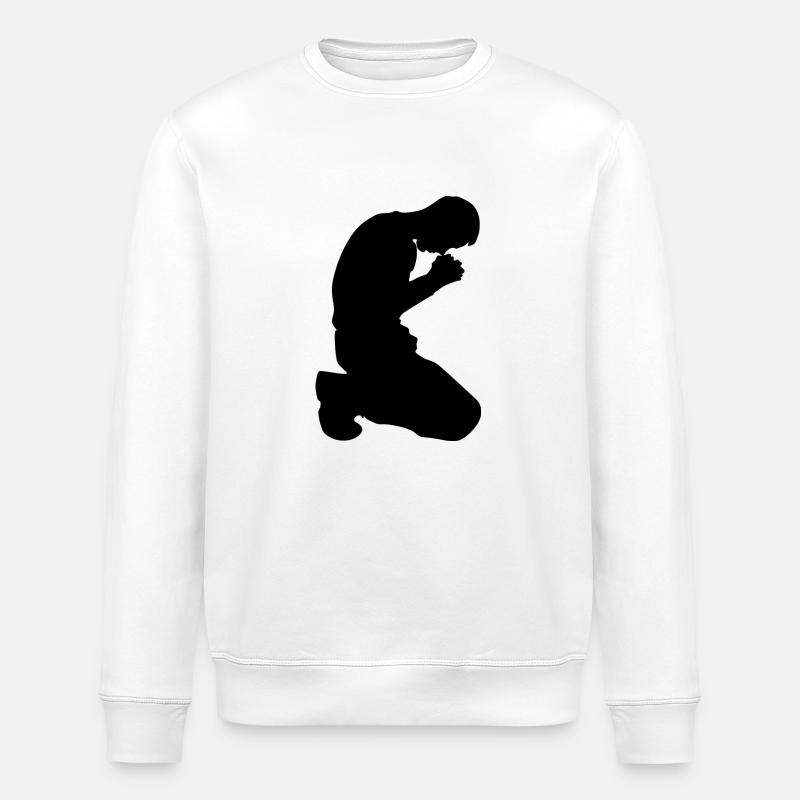 Prayer Silhouette - Stanley/Stella Unisex Bio-Sweatshirt ROLLER - Weiß