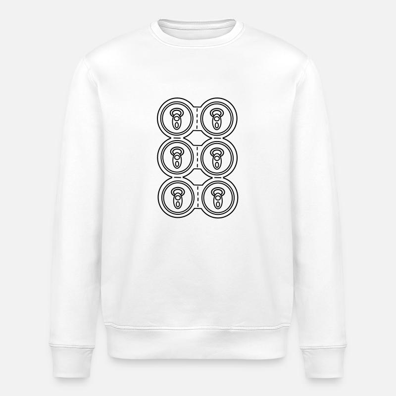 Sixpack Dosen / Bier - Stanley/Stella Unisex Bio-Sweatshirt ROLLER - Weiß