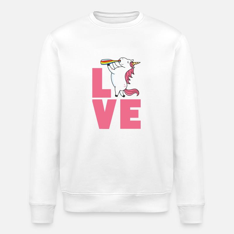Love Einhorn - Stanley/Stella Unisex Bio-Sweatshirt ROLLER - Weiß