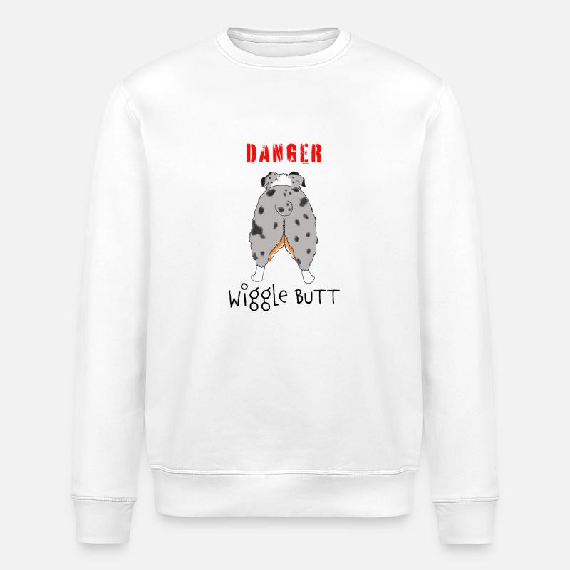 Aussie Danger Wiggle Butt - Stanley/Stella Unisex Bio-Sweatshirt ROLLER - Weiß