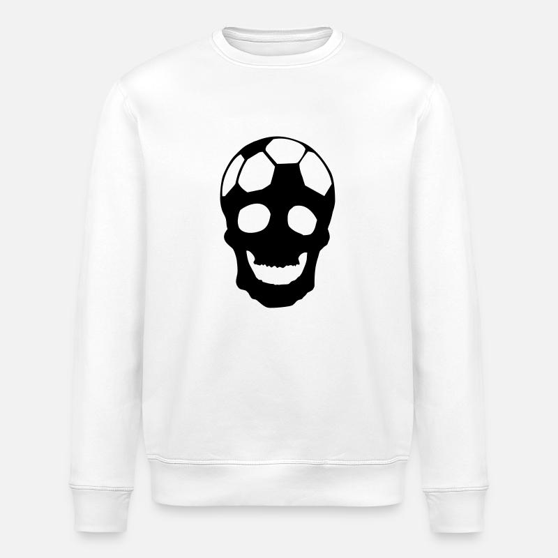 Fussball Totenkopf - Stanley/Stella Unisex Bio-Sweatshirt ROLLER - Weiß