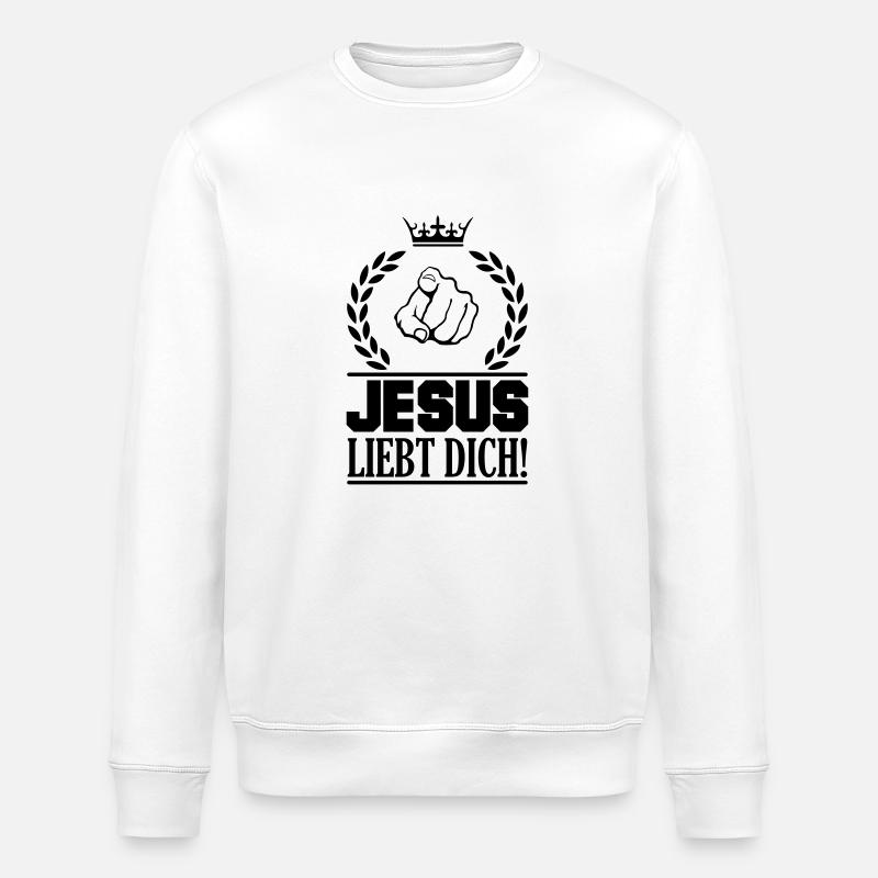 jesus_liebt_dich_001 - Stanley/Stella Unisex Bio-Sweatshirt ROLLER - Weiß