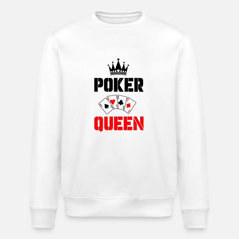 poker queen - Stanley/Stella Unisex Bio-Sweatshirt ROLLER - Weiß