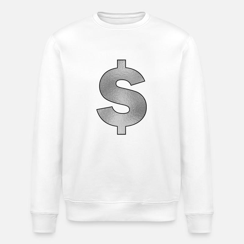 Dollarzeichen Silber - Stanley/Stella Unisex Bio-Sweatshirt ROLLER - Weiß