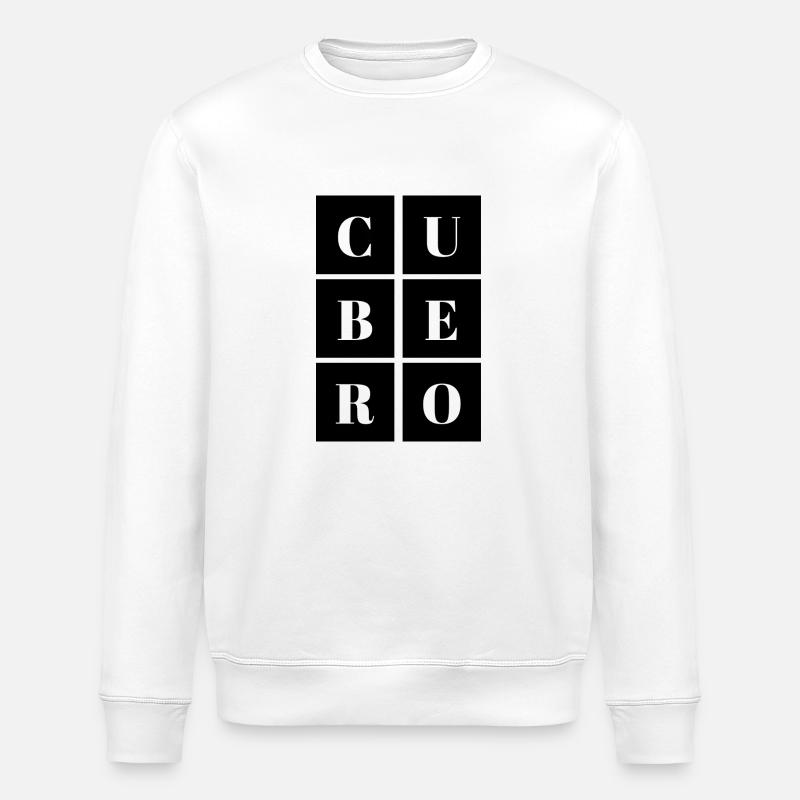 Black & White Square Cube - Stanley/Stella ROLLER Unisex Organic Sweatshirt - white
