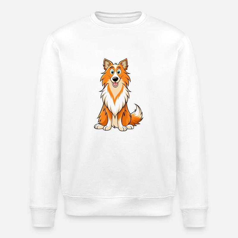 Art numérique Collie Expression douce - Sweat bio ROLLER Stanley/Stella Unisexe - blanc