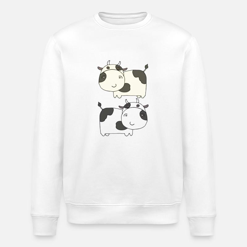 Vache double - Sweat bio ROLLER Stanley/Stella Unisexe - blanc