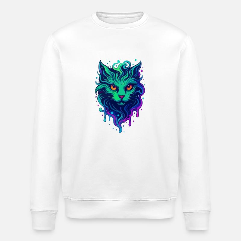 Chat néon - Sweat bio ROLLER Stanley/Stella Unisexe - blanc