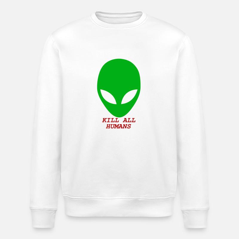 KILL ALL HUMANS - Stanley/Stella Unisex Bio-Sweatshirt ROLLER - Weiß