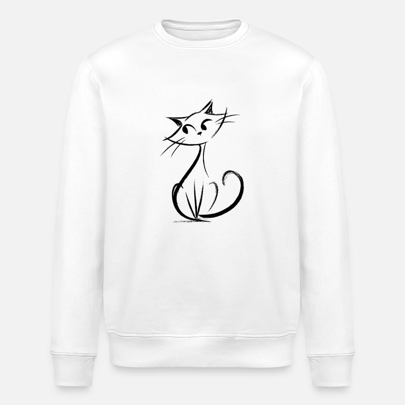 Dessin de chat mignon - Sweat bio ROLLER Stanley/Stella Unisexe - blanc