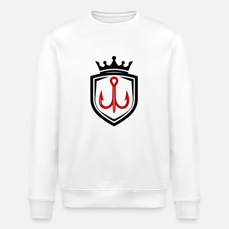 Fish Hook Shield - Stanley/Stella ROLLER Unisex Organic Sweatshirt - white