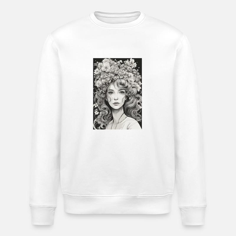 Blumenmädchen - Stanley/Stella Unisex Bio-Sweatshirt ROLLER - Weiß