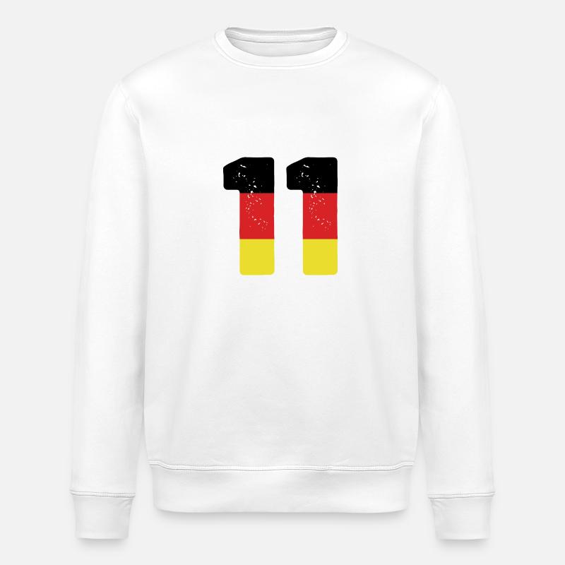 11 Number Jersey Germany - Stanley/Stella ROLLER Unisex Organic Sweatshirt - white