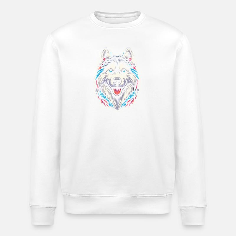Siberian husky - Sweat bio ROLLER Stanley/Stella Unisexe - blanc