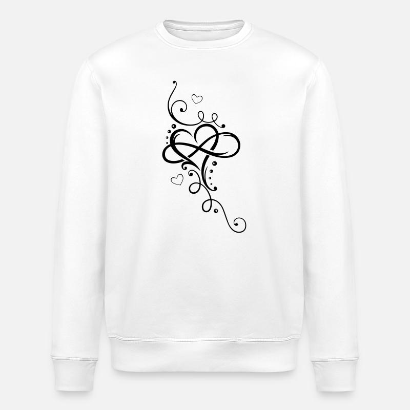 Herz, Unendlichkeit, heart, infinity - Sweat bio ROLLER Stanley/Stella Unisexe - blanc