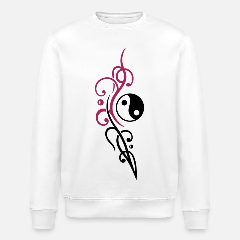 Yin & Yang Symbol mit Tribal - Sweat bio ROLLER Stanley/Stella Unisexe - blanc