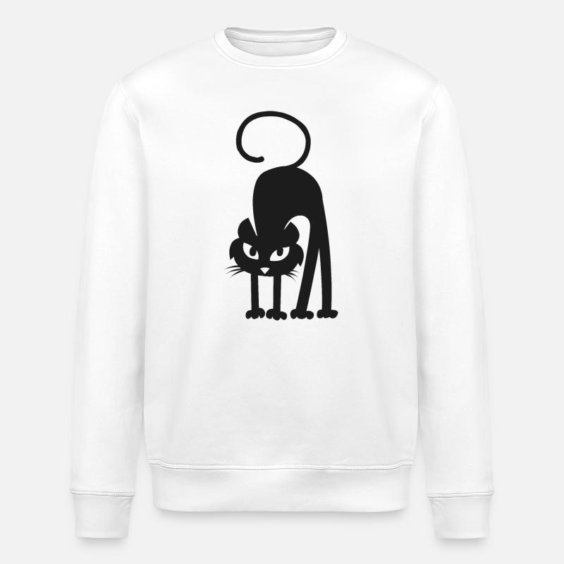 Chat noir - Sweat bio ROLLER Stanley/Stella Unisexe - blanc