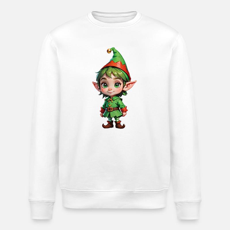Mignon petit lutin de Noël - Sweat bio ROLLER Stanley/Stella Unisexe - blanc