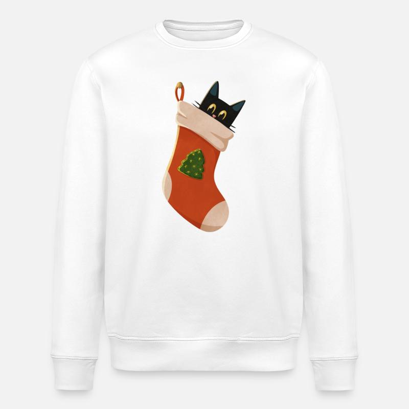 Katze in Stiefel - Stanley/Stella Unisex Bio-Sweatshirt ROLLER - Weiß