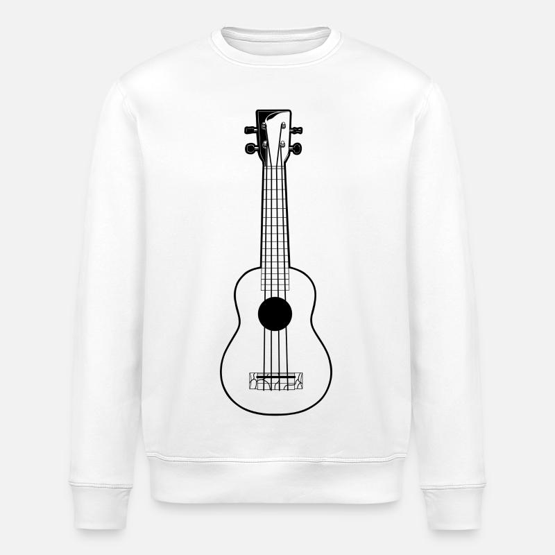 Ukulele Zeichnung - Stanley/Stella Unisex Bio-Sweatshirt ROLLER - Weiß