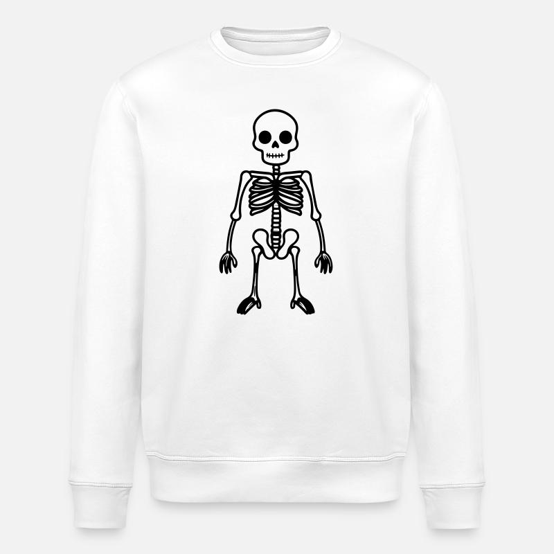 Skelett Comic - Stanley/Stella Unisex Bio-Sweatshirt ROLLER - Weiß