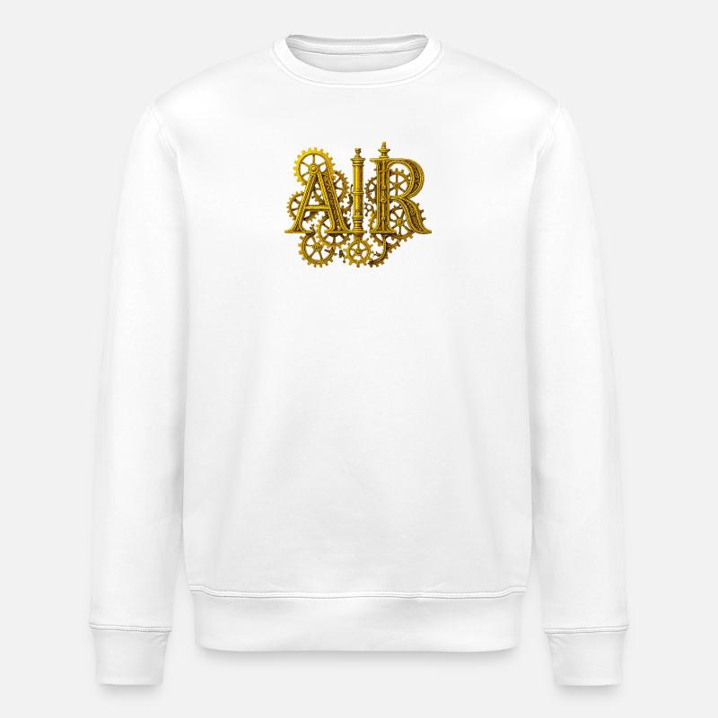 Goldene Dampfbuchstaben AIR - Stanley/Stella Unisex Bio-Sweatshirt ROLLER - Weiß