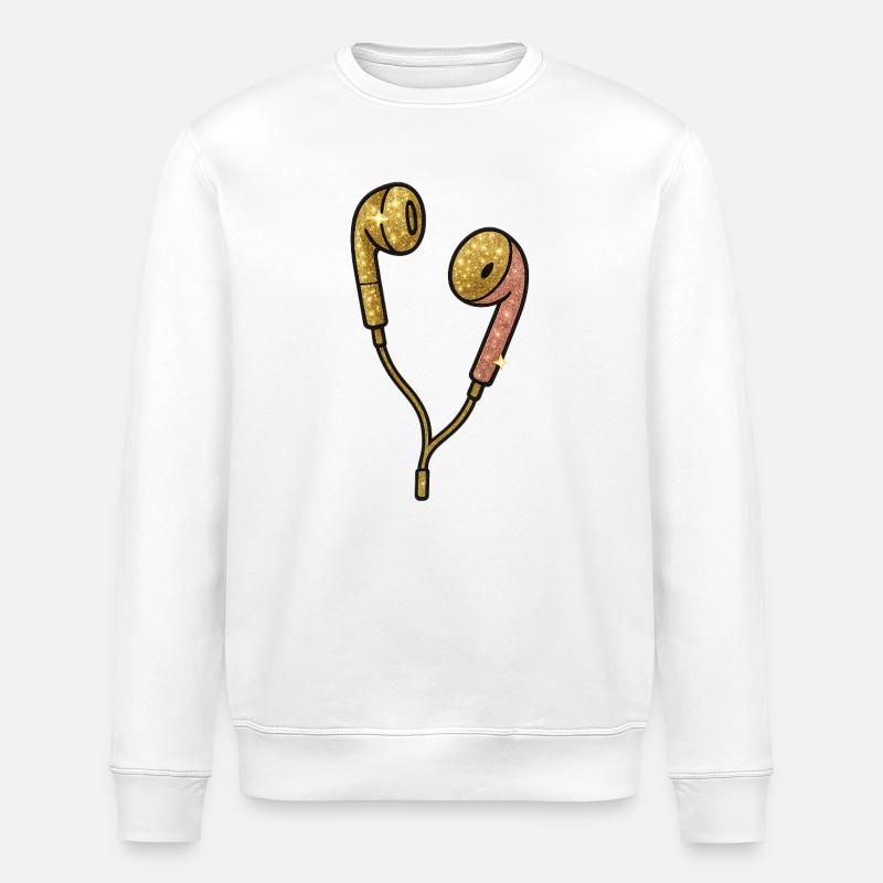 Motif de casque à paillettes glamour - Sweat bio ROLLER Stanley/Stella Unisexe - blanc