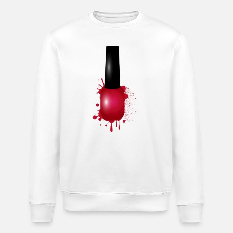 Roter Nagellack im Graffiti-Stil Illustration - Stanley/Stella Unisex Bio-Sweatshirt ROLLER - Weiß