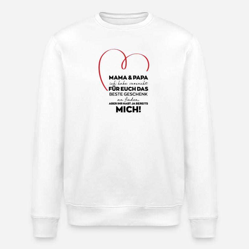 Mama Papa Eltern lustiges Geschenk - Stanley/Stella Unisex Bio-Sweatshirt ROLLER - Weiß