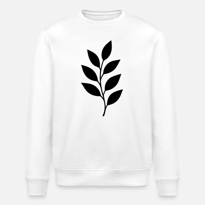 Silhouette de branche avec feuilles - Sweat bio ROLLER Stanley/Stella Unisexe - blanc