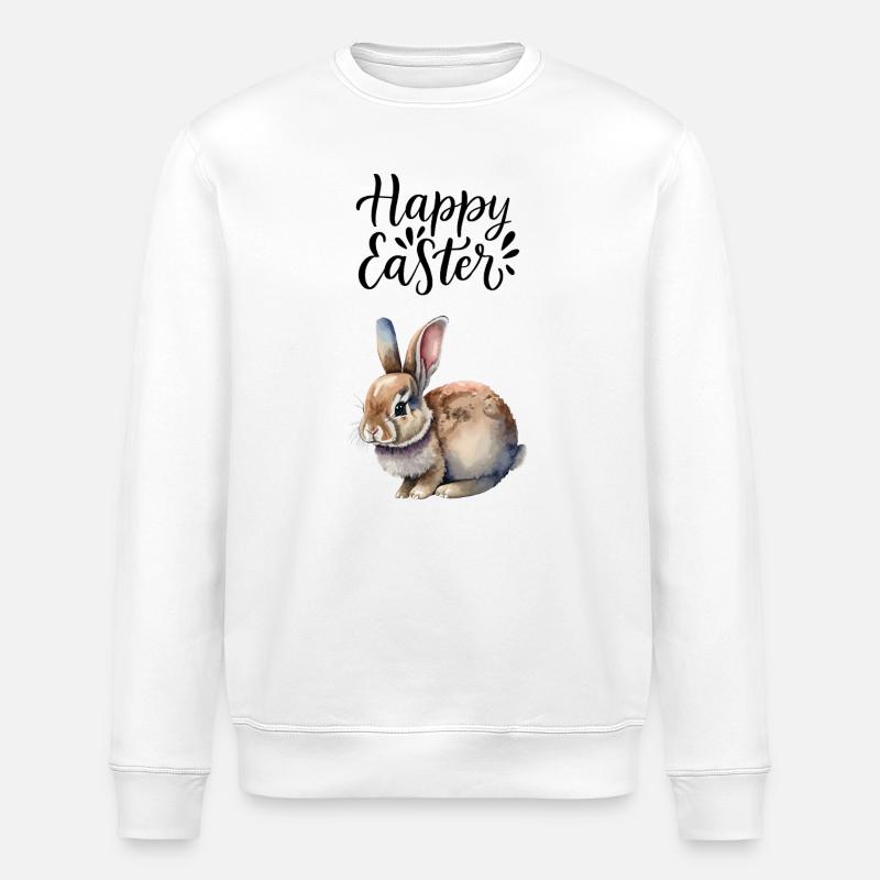 Frohes Osterhase - Stanley/Stella Unisex Bio-Sweatshirt ROLLER - Weiß