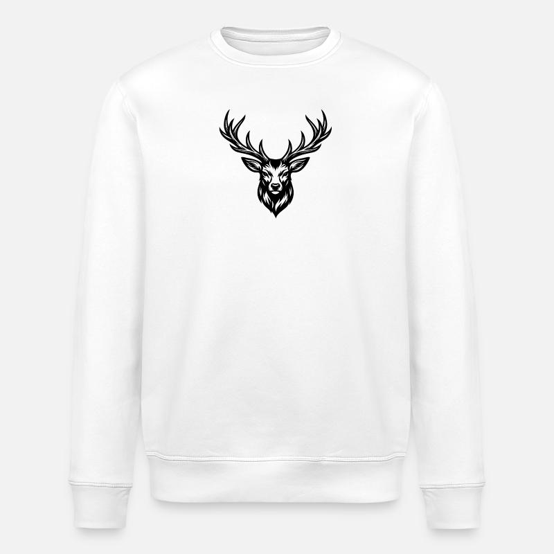 Clasic-Hirschgestaltung - Stanley/Stella Unisex Bio-Sweatshirt ROLLER - Weiß