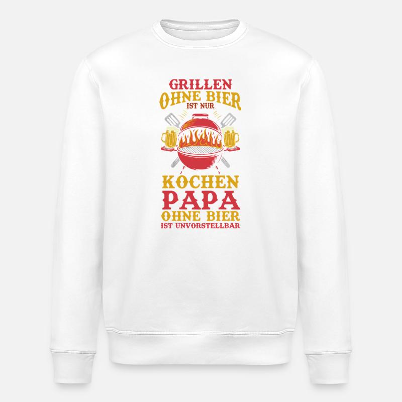 Øl Far Fars Dag Far - Stanley/Stella økologisk unisex-sweatshirt ROLLER - hvid