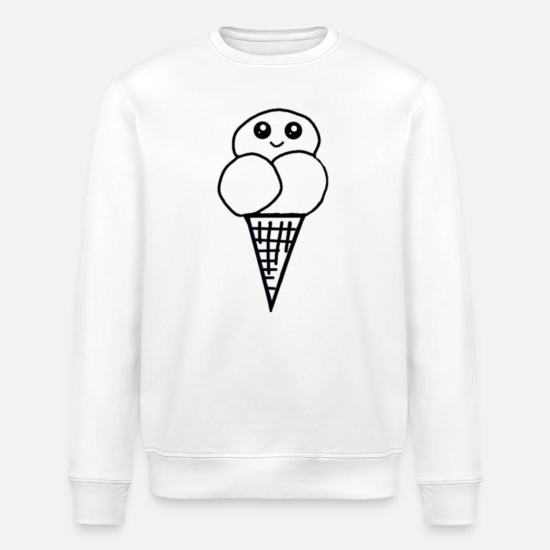 Eis Eiswaffel Eistüte Eiscreme Eiskrem - Stanley/Stella ROLLER Unisex Organic Sweatshirt - white