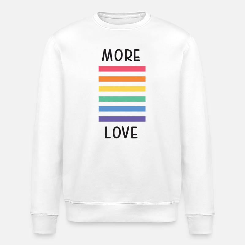 LGBT-Pride-Monat – Mehr Liebe - Stanley/Stella Unisex Bio-Sweatshirt ROLLER - Weiß