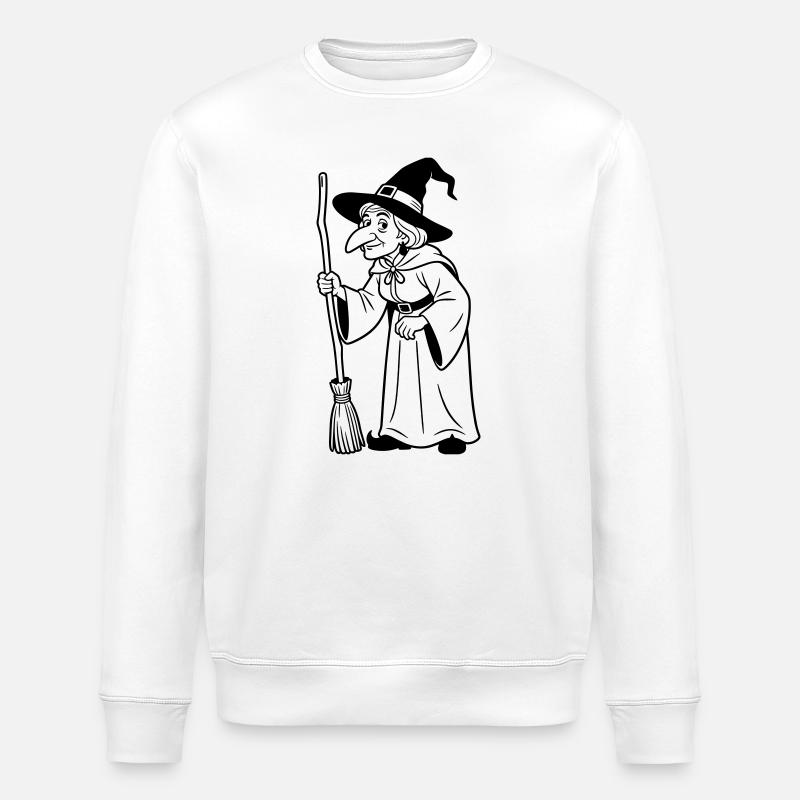 witch - Stanley/Stella ROLLER Unisex Organic Sweatshirt - white