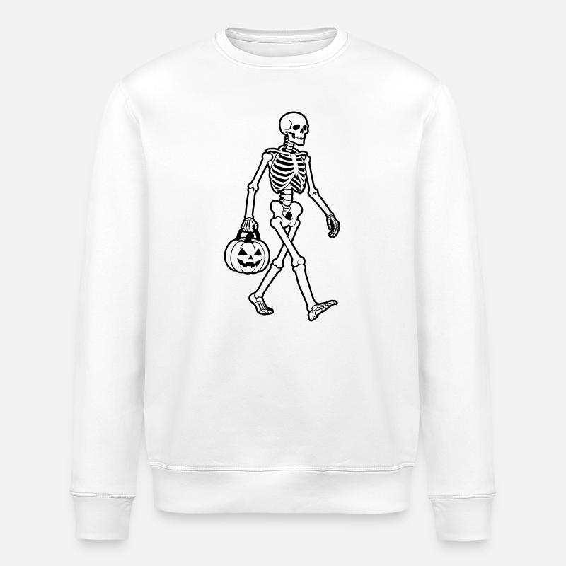 Skelett-Halloween - Stanley/Stella Unisex Bio-Sweatshirt ROLLER - Weiß