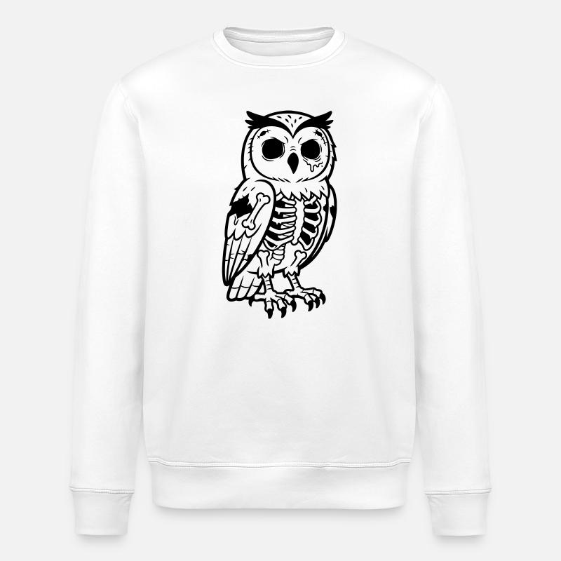 Chouette Zombie - Sweat bio ROLLER Stanley/Stella Unisexe - blanc