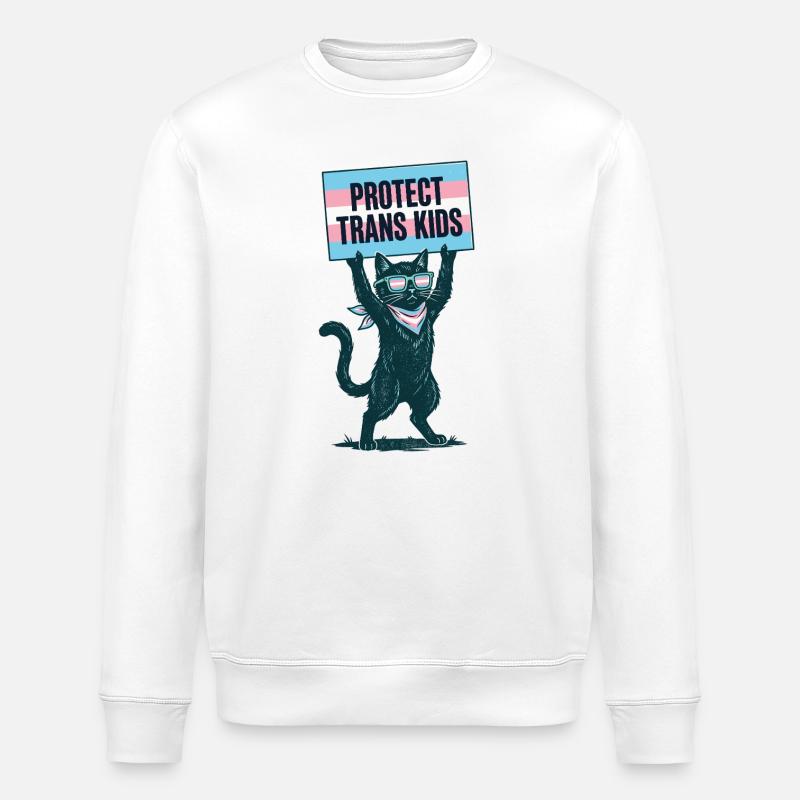 LGBTQ-Pride-Monat – Schütze trans Kinder - Stanley/Stella Unisex Bio-Sweatshirt ROLLER - Weiß