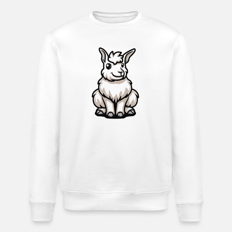 Alpaca Llama Comic - Stanley/Stella ROLLER Unisex Organic Sweatshirt - white