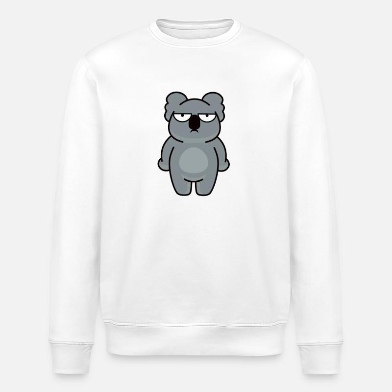Miś koala - Stanley/Stella ROLLER Unisex Organic Sweatshirt - white
