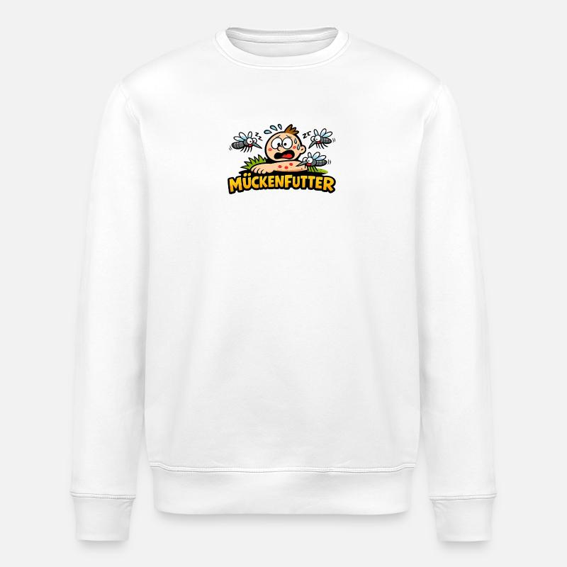 Mückenfutter Cartoon Szene - Stanley/Stella Unisex Bio-Sweatshirt ROLLER - Weiß
