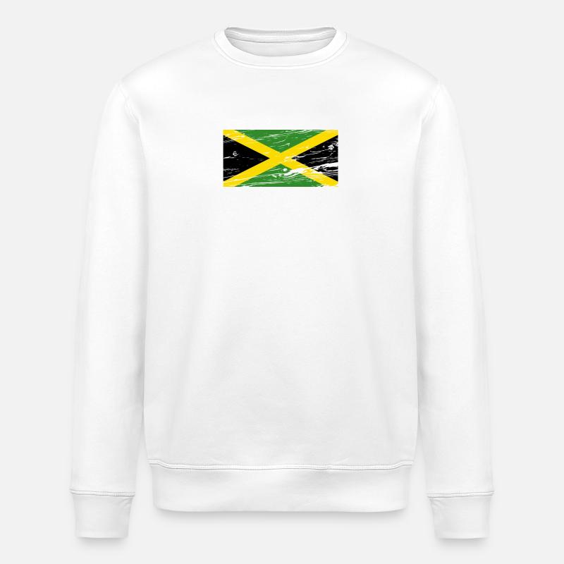 Jamaica Flagge - Stanley/Stella Unisex Bio-Sweatshirt ROLLER - Weiß