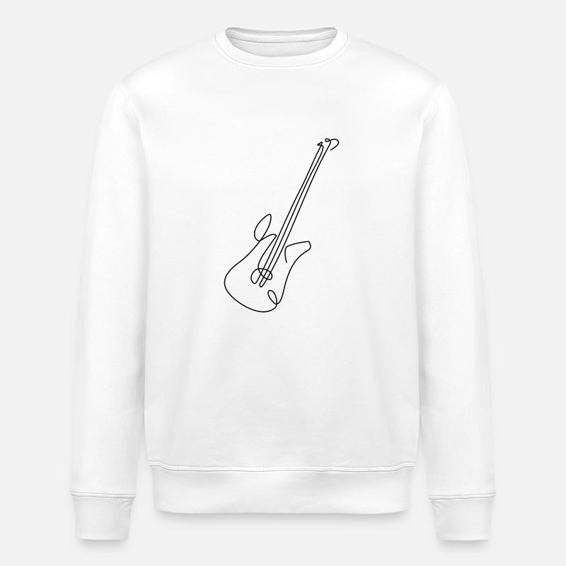 one line guitar - Stanley/Stella Unisex Bio-Sweatshirt ROLLER - Weiß