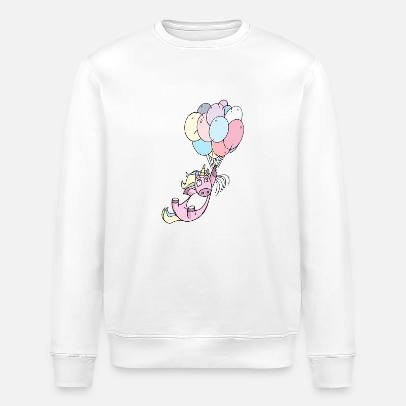 Einhorn Luftballons - Stanley/Stella Unisex Bio-Sweatshirt ROLLER - Weiß